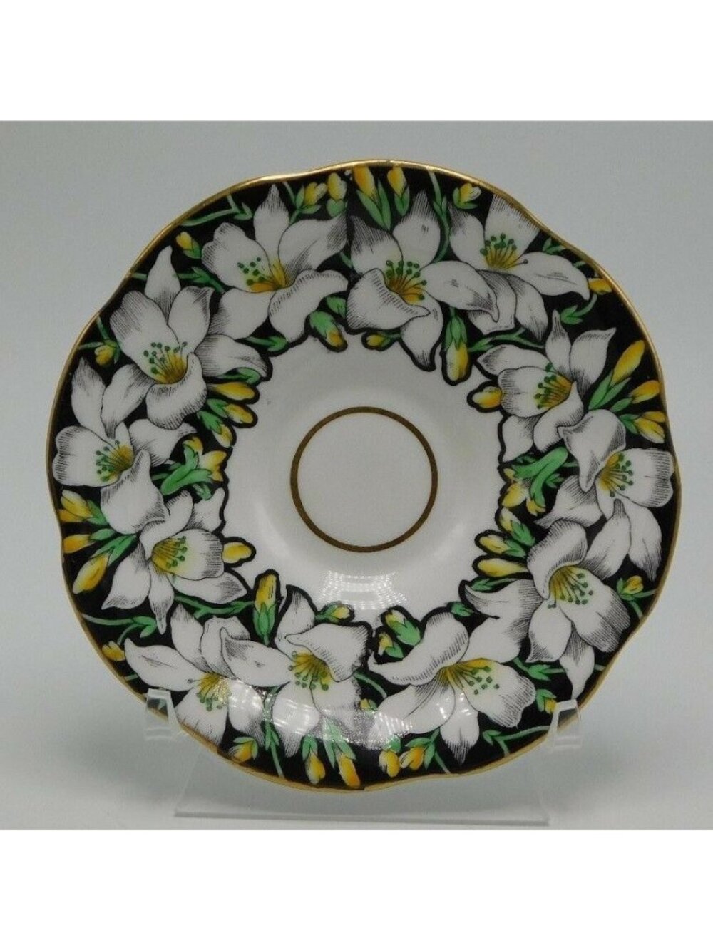 Rosina Bone China Saucer 5 1/2" Wide Floral & Gold Design England